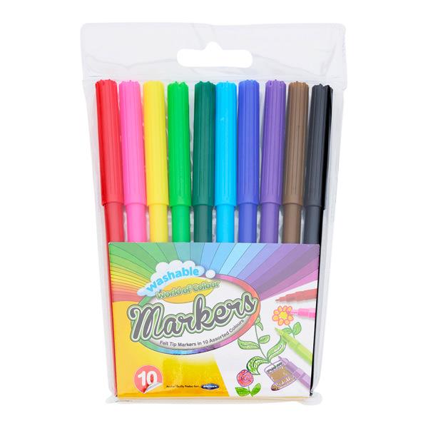 World of Colour Pack of 10 Felt Tip Markers