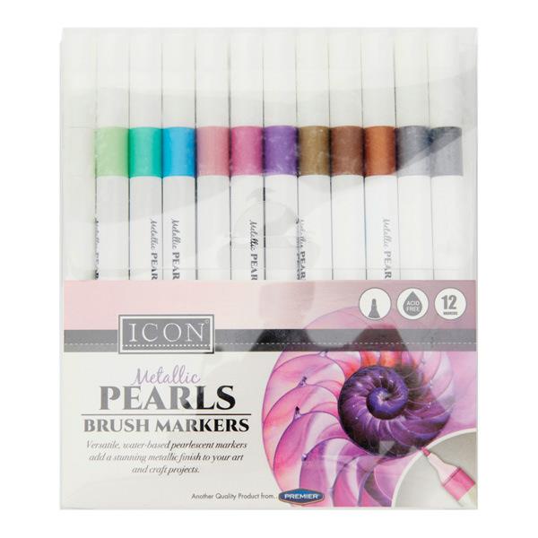 Icon Brush Markers - Metallic Pearl (12 Pack)