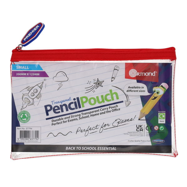 Student Solutions Transparent Pencil Case 200x125mm (Assortment)