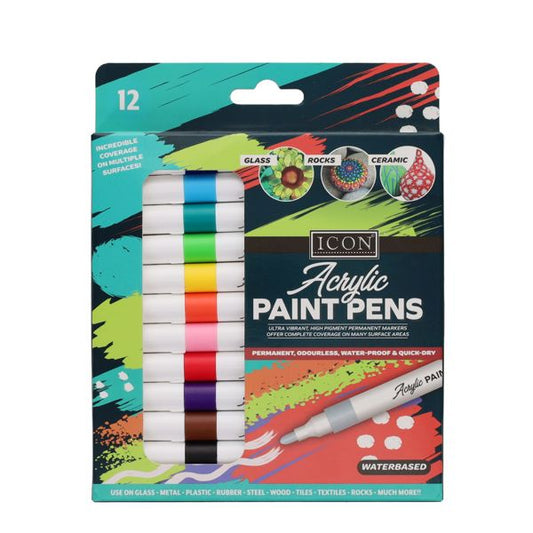 Icon Pack of 12 Acrylic Paint Pens