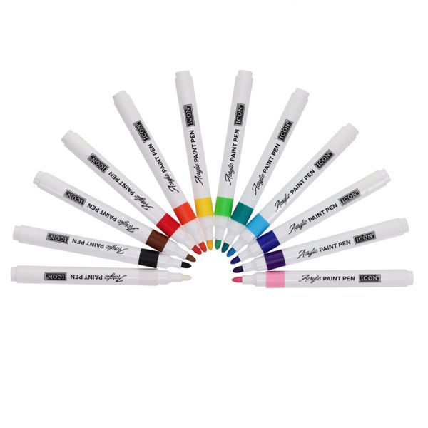 Icon Pack of 12 Acrylic Paint Pens