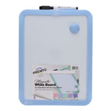 Premto magnetic whiteboard with light blue frame and dry erase marker on a white background
