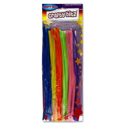Pkt.42 12" Pipe Cleaners Stems - Neon Chenille