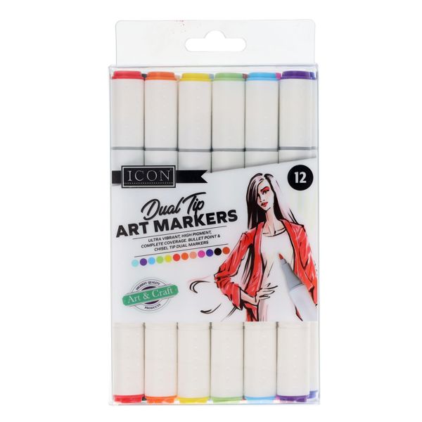 Icon Dual Tip Art Markers (Pack of 12)
