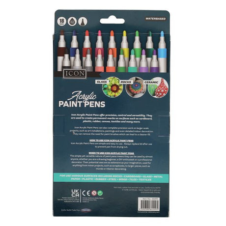 Icon Pack of 18 Acrylic Paint Pens
