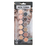Acrylic Paint Skin Tones & Paint Brush Set (12x5ml)