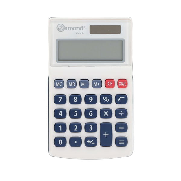 Ormond Blue 8 Digit Calculator - White
