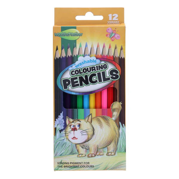 World of Colour Full Size Colouring Pencils (12 Pack)