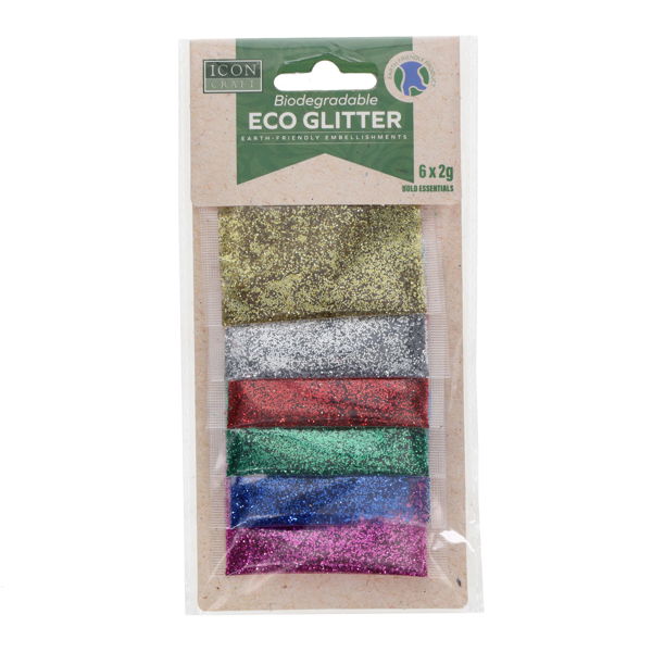 Icon Craft Biodegradable ECO Glitter - Assortment (6 x 2g)