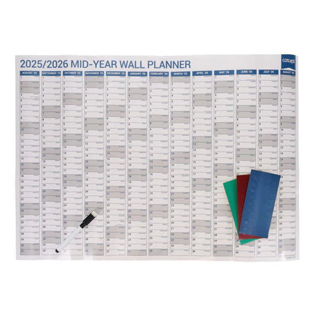 2025/2026 Mid-Year Wall Planner A2