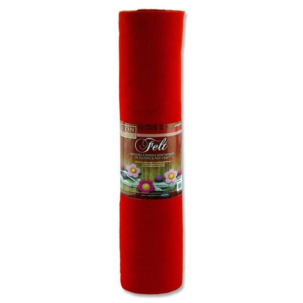 45Cm X 5M Roll Felt - Red