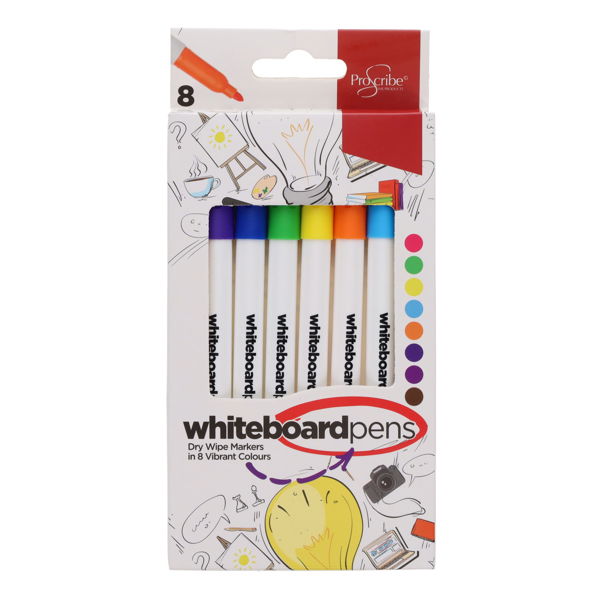 Pro:scribe Dry Wipe Whiteboard Markers (8 Pack)
