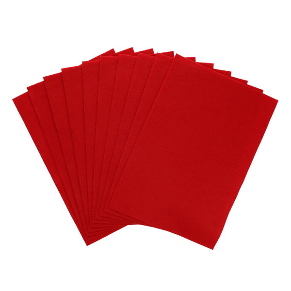 A4 Felt Sheets - Red (Pack of 10)