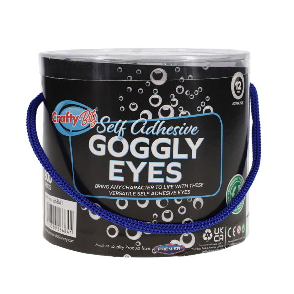 Crafty Bitz Self Adhesive Goggly Eyes 12mm (Tub of 800)