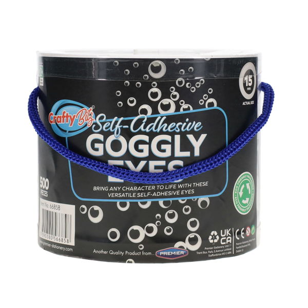 Self Adhesive Goggly Eyes 15mm (500 Tub)