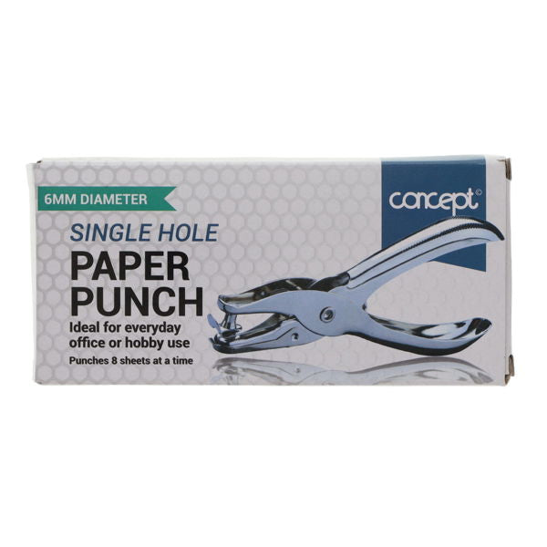 Box of Concept single hole paper punch on a white background