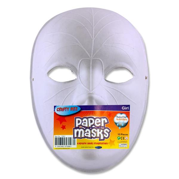 Crafty Bitz Pkt.10 Masks - Girl – Art & Hobby