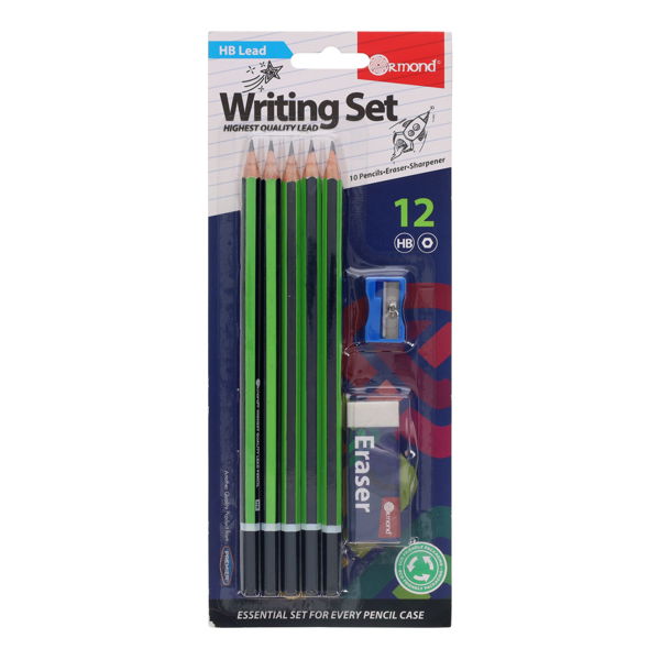 Ormond Pencils Eraser & Sharpener Set (12 Pack)