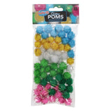 Glitter Pom Poms (Pack of 65)