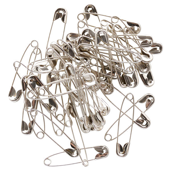 Nickel Safety Pins 36mm (Pack of 50)