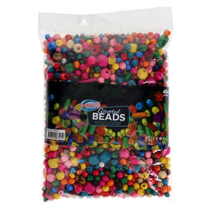 Wooden Multicoloured Beads 454g