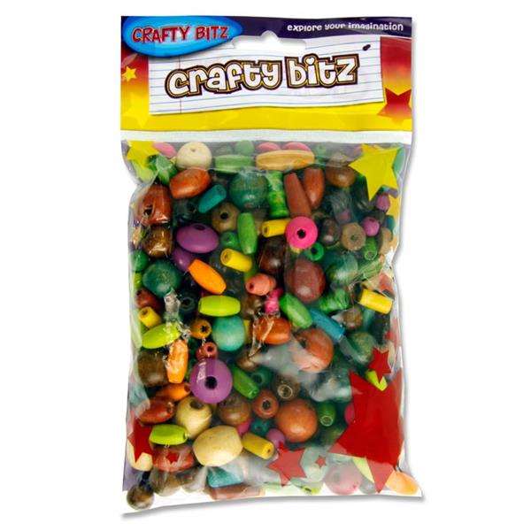 100g Coloured Wooden Beads