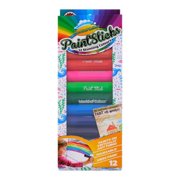 World of Colour 10g Poster Paint Sticks (12 Pack)