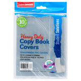 Pack of Student Solutions Heavy Duty Copy Book Covers with clear plastic packaging.
