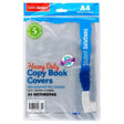 A4 PVC Heavy Duty Copy Book Covers (Pack of 5)