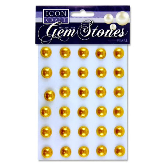 Gem Stones 14mm - Pearl Gold