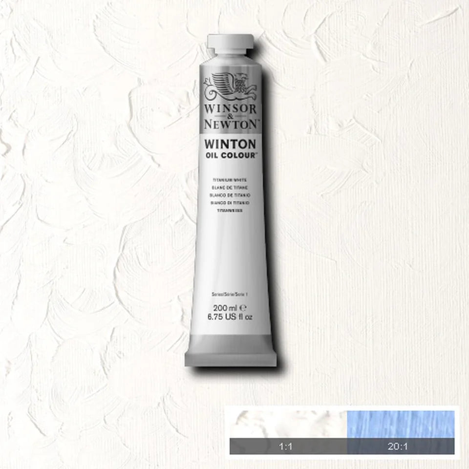 Winsor & Newton Winton Oil Colour tube on a textured white background