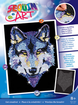 Sequin Art Blue Kit - Wolf