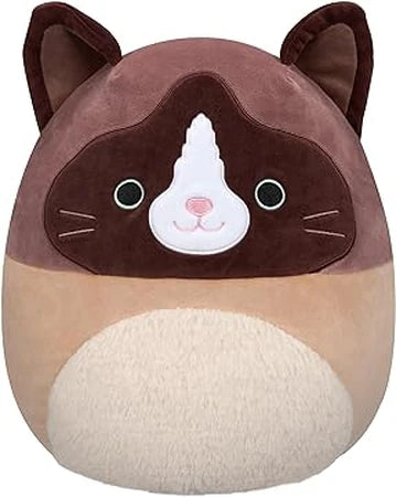 Squishmallow 12 Inch Woodward Brown and Tan Cat