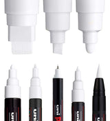 POSCA 8 Set of White in Assorted Nib Sizes