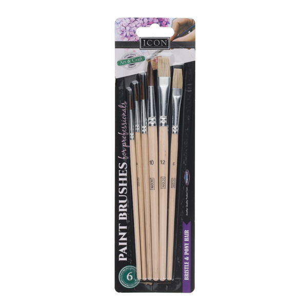 Icon Craft Paint Brushes (6 Pack)