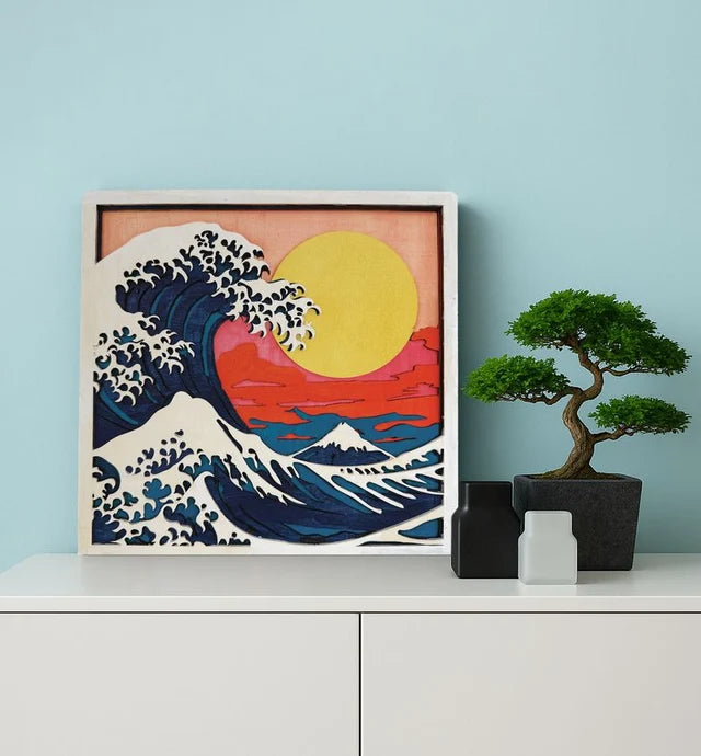 Splat Planet Wood Art Kit - Great Wave