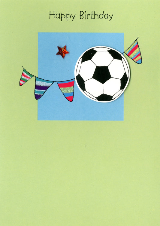 Birthday Card- Green Football Birthday Card