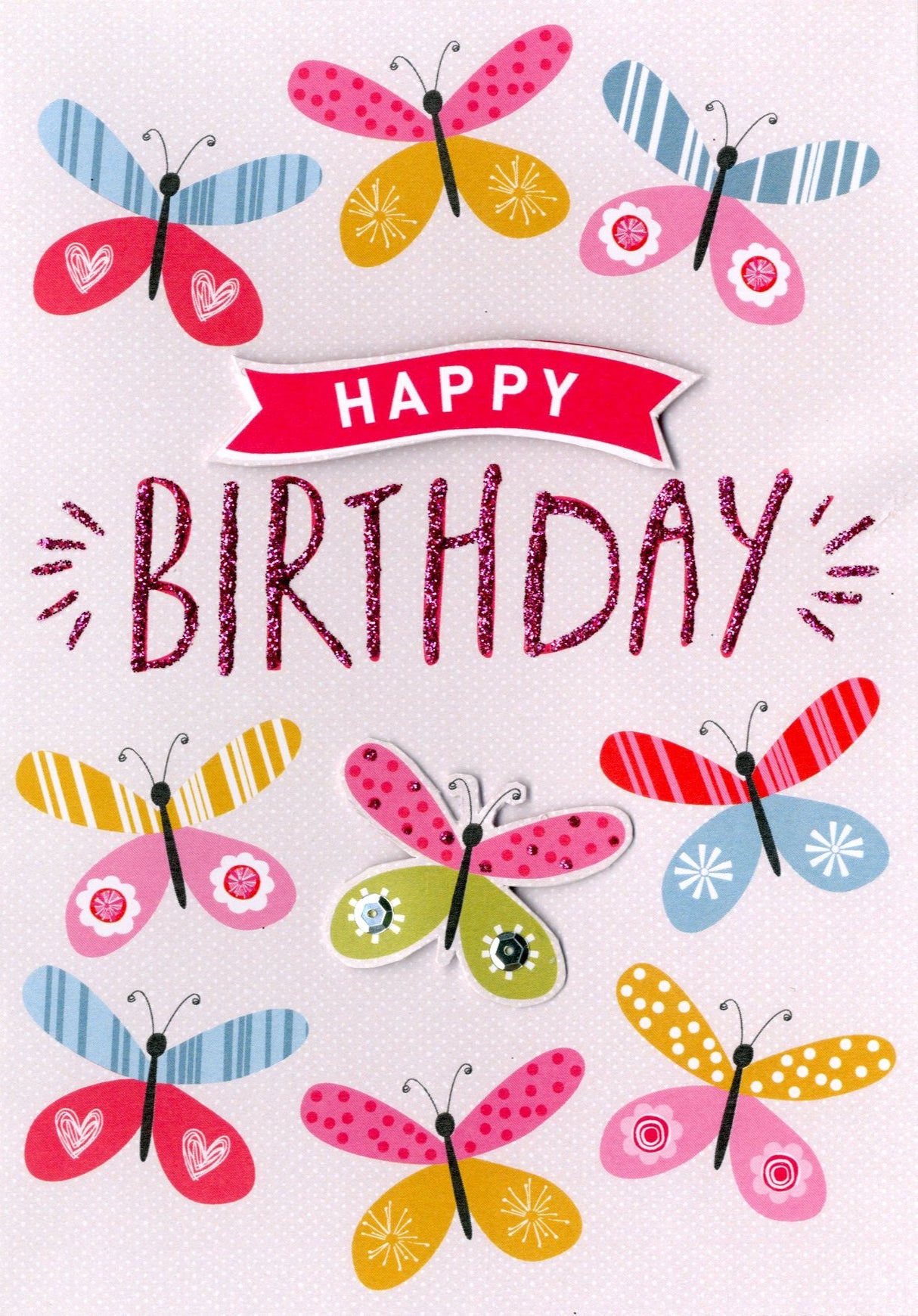 Greeting Card Butterflies Happy Birthday Card
