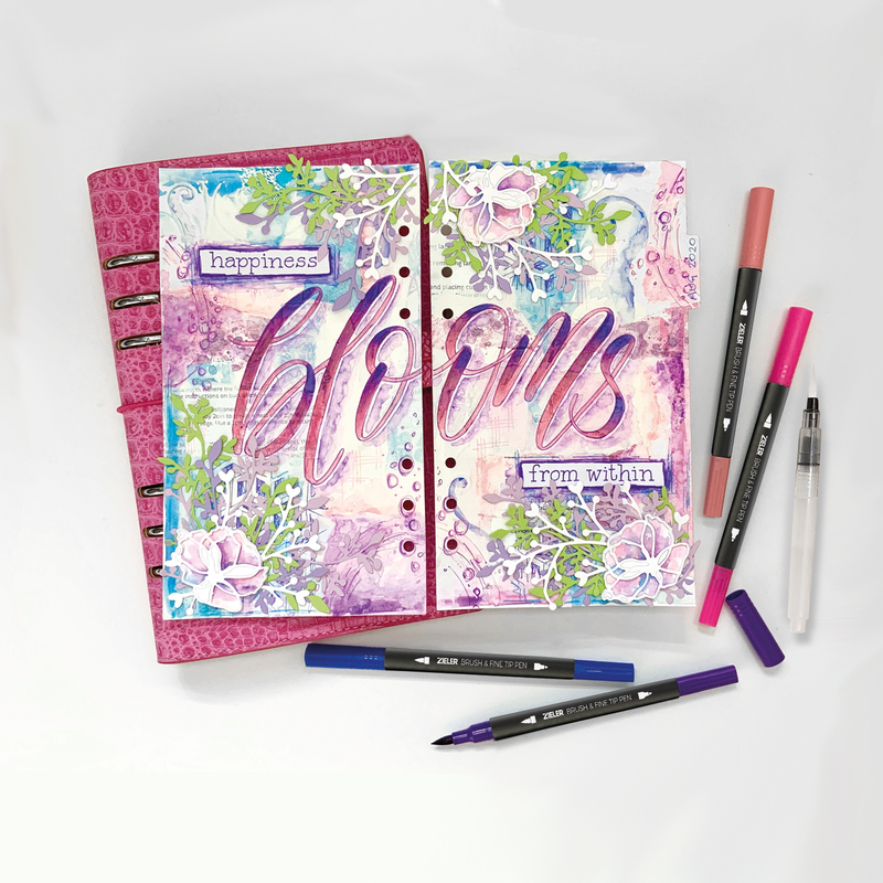 Zieler Brush & Fine Tip Pens with Water Brush (18 Piece Set)