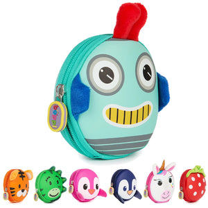 Boppi Tiny Trekker Kids Keyring Travel Pouch Coin Purse - Robot