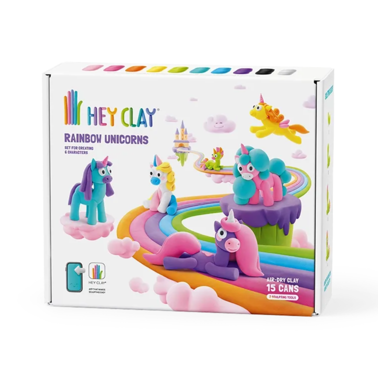 Hey Clay - Rainbow Unicorns Set (15 Cans)
