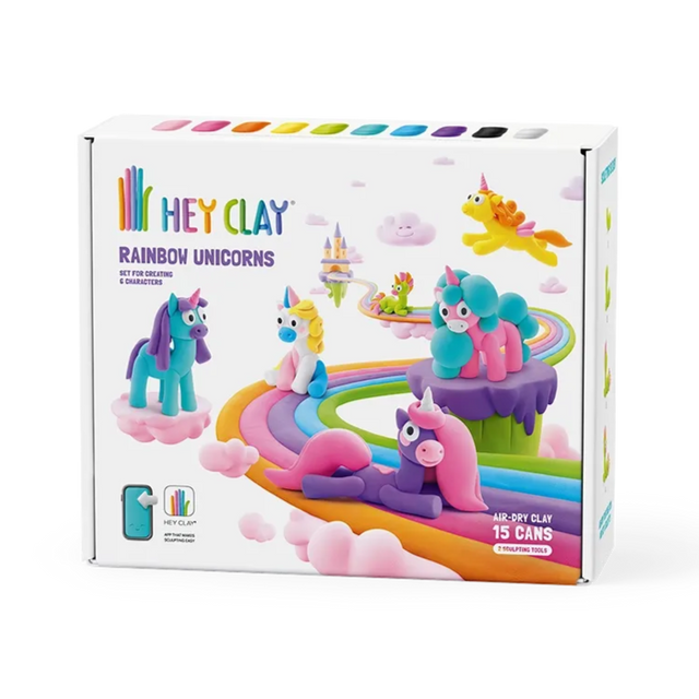 Hey Clay - Rainbow Unicorns Set (15 Cans)