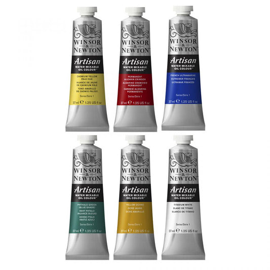 Artisan Water Mixable Oil Colour Beginners Set 6x37ml Tubes