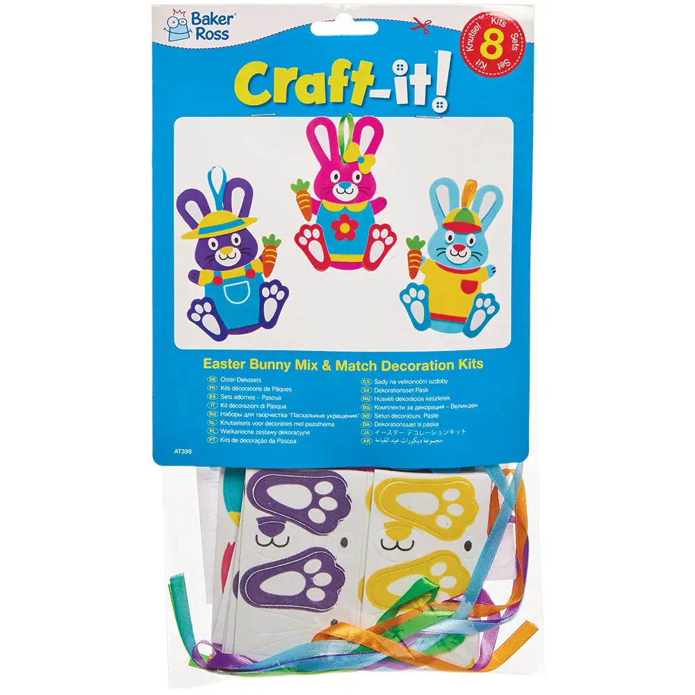 Easter Bunny Mix & Match Decoration Kits (8 of Pack)