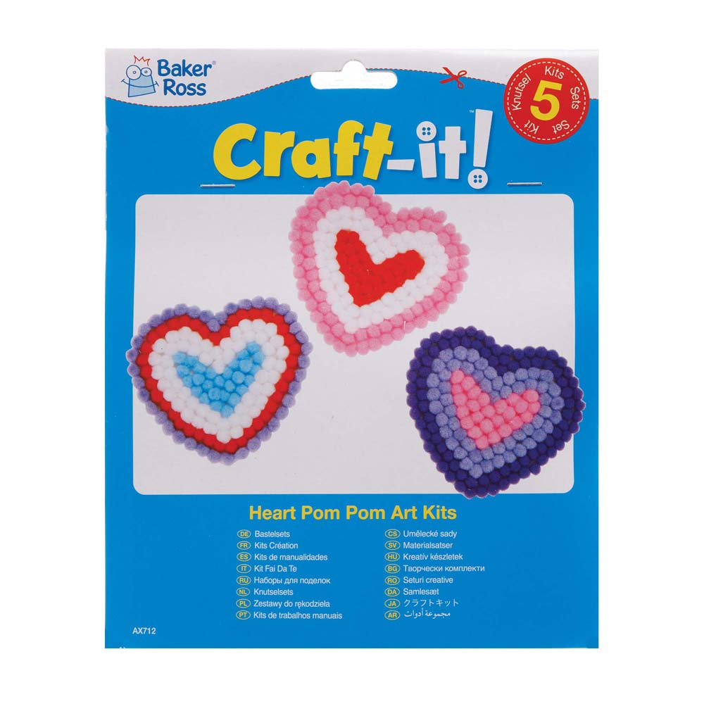 Heart Pom Pom Kits (Pack of 5)