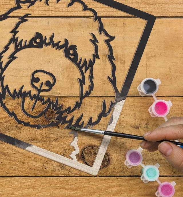 Splat Planet Wood Art Kit - Doodle Dog