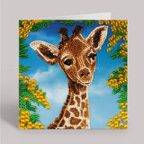 Crystal Art Card Kit 18x18cm - Baby Giraffe