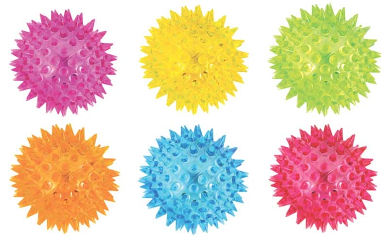 Neon Flashing Spiky Balls 6.5cm (Assortment)