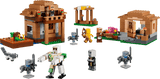 LEGO Minecraft set with villagers, animals, and buildings on a transparent background