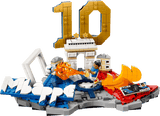 LEGO set with a character and architecture, featuring the number 10 and 'Minecraft' branding.